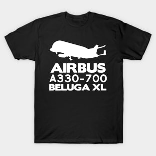 Airbus A330-700 Beluga XL Silhouette Print (White) T-Shirt